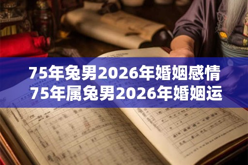 75年兔男2026年婚姻感情 75年属兔男2026年婚姻运势