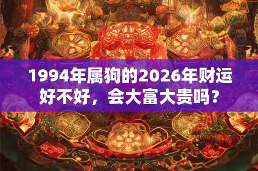1994年属狗的2026年财运好不好，会大富大贵吗？