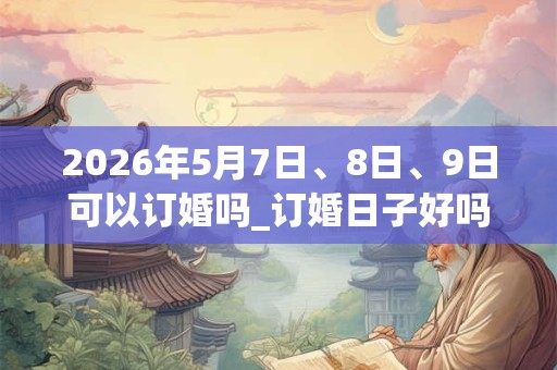 2026年5月7日、8日、9日可以订婚吗_订婚日子好吗