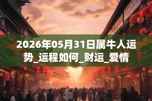 2026年05月31日属牛人运势_运程如何_财运_爱情