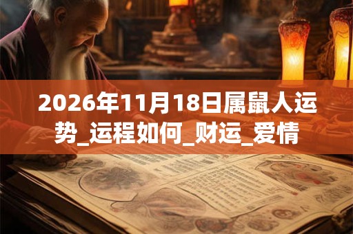 2026年11月18日属鼠人运势_运程如何_财运_爱情