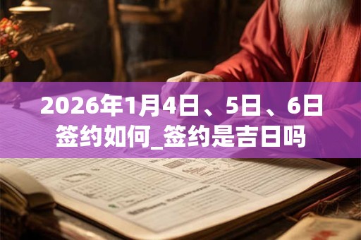 2026年1月4日、5日、6日签约如何_签约是吉日吗 2026年1月4日、5日、6日签约如何_签约是吉日吗