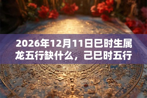 2026年12月11日巳时生属龙五行缺什么，己巳时五行缺什么
