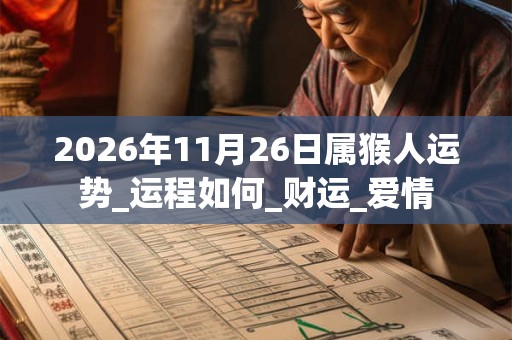 2026年11月26日属猴人运势_运程如何_财运_爱情
