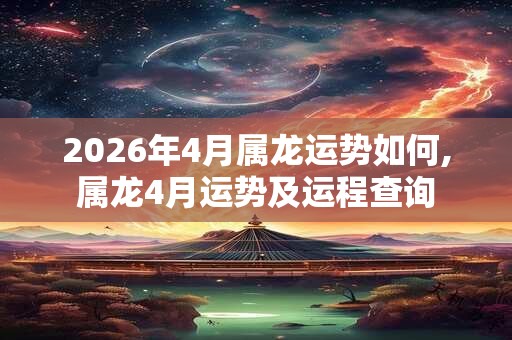 2026年4月属龙运势如何,属龙4月运势及运程查询