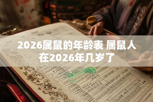 2026属鼠的年龄表 属鼠人在2026年几岁了