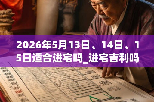 2026年5月13日、14日、15日适合进宅吗_进宅吉利吗