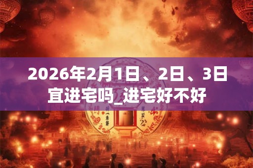 2026年2月1日、2日、3日宜进宅吗_进宅好不好