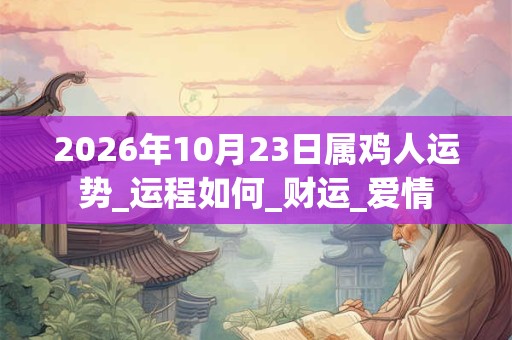 2026年10月23日属鸡人运势_运程如何_财运_爱情
