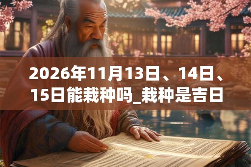 2026年11月13日、14日、15日能栽种吗_栽种是吉日吗