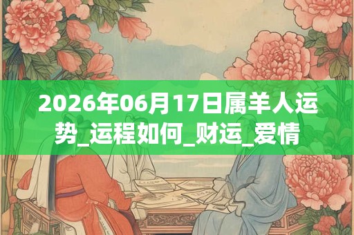 2026年06月17日属羊人运势_运程如何_财运_爱情