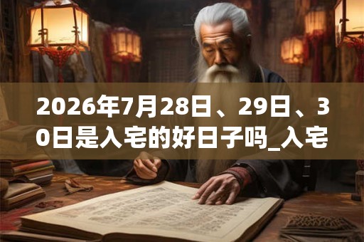 2026年7月28日、29日、30日是入宅的好日子吗_入宅可以吗