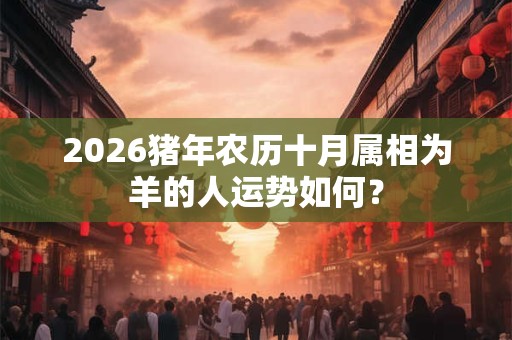 2026猪年农历十月属相为羊的人运势如何？