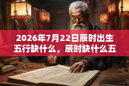 2026年7月22日辰时出生五行缺什么，辰时缺什么五行