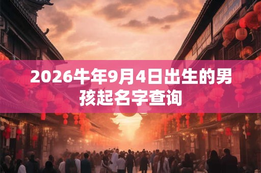 2026牛年9月4日出生的男孩起名字查询