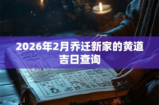 2026年2月乔迁新家的黄道吉日查询