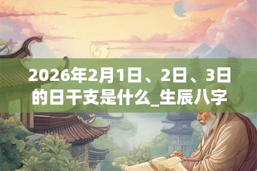 2026年2月1日、2日、3日的日干支是什么_生辰八字