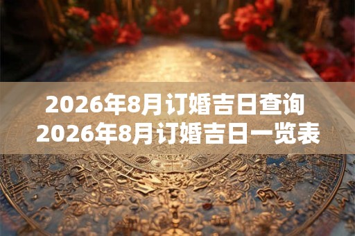 2026年8月订婚吉日查询 2026年8月订婚吉日一览表