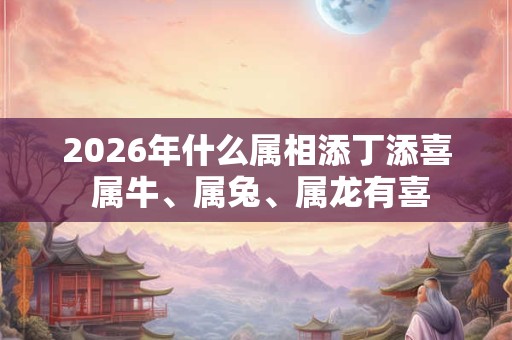 2026年什么属相添丁添喜 属牛、属兔、属龙有喜