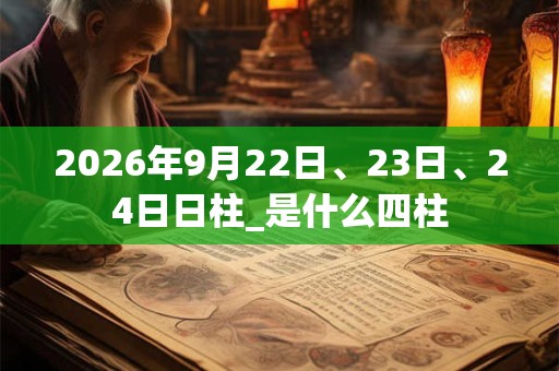 2026年9月22日、23日、24日日柱_是什么四柱