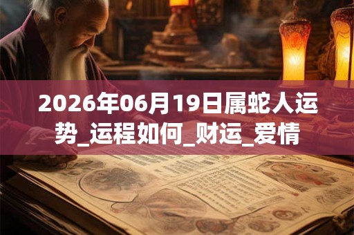 2026年06月19日属蛇人运势_运程如何_财运_爱情