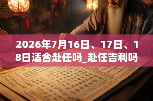2026年7月16日、17日、18日适合赴任吗_赴任吉利吗