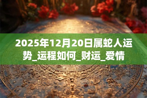 2025年12月20日属蛇人运势_运程如何_财运_爱情