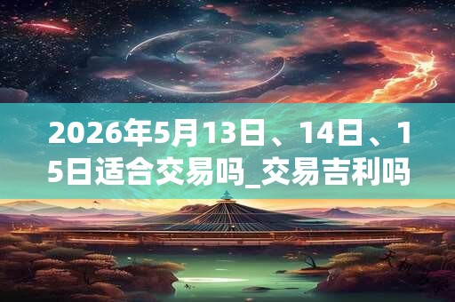 2026年5月13日、14日、15日适合交易吗_交易吉利吗