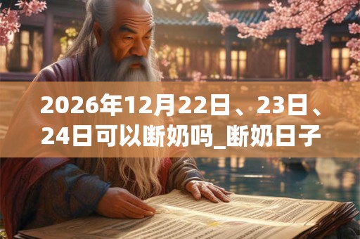 2026年12月22日、23日、24日可以断奶吗_断奶日子好吗