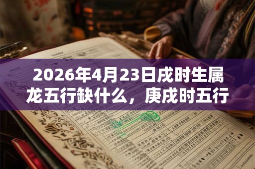 2026年4月23日戌时生属龙五行缺什么，庚戌时五行缺什么