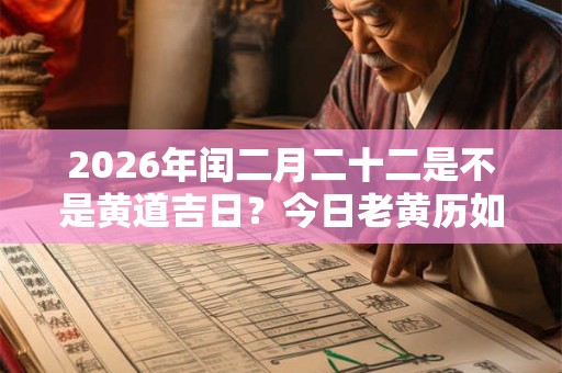 2026年闰二月二十二是不是黄道吉日？今日老黄历如何？