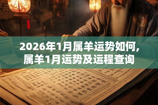 2026年1月属羊运势如何,属羊1月运势及运程查询
