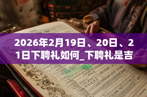 2026年2月19日、20日、21日下聘礼如何_下聘礼是吉日吗