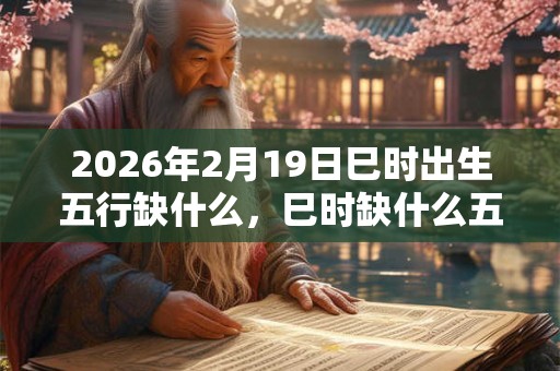 2026年2月19日巳时出生五行缺什么，巳时缺什么五行