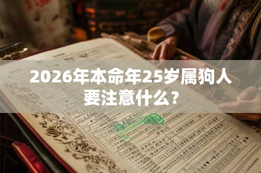 2026年本命年25岁属狗人要注意什么？