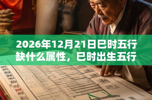 2026年12月21日巳时五行缺什么属性，巳时出生五行缺什么