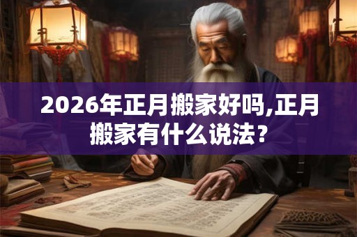 2026年正月搬家好吗,正月搬家有什么说法？