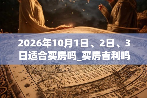 2026年10月1日、2日、3日适合买房吗_买房吉利吗
