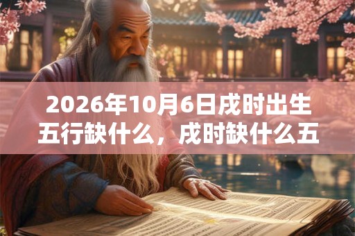 2026年10月6日戌时出生五行缺什么，戌时缺什么五行