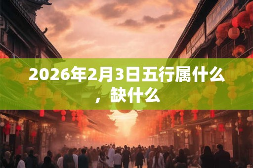 2026年2月3日五行属什么，缺什么