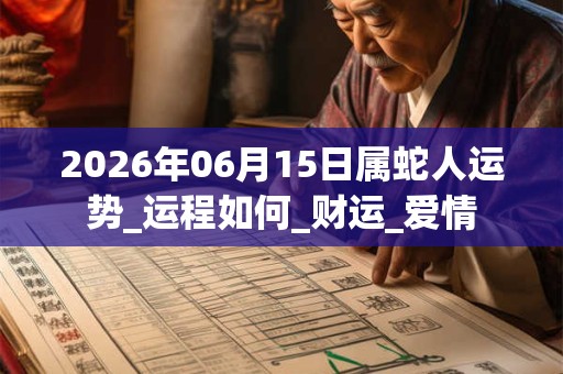 2026年06月15日属蛇人运势_运程如何_财运_爱情