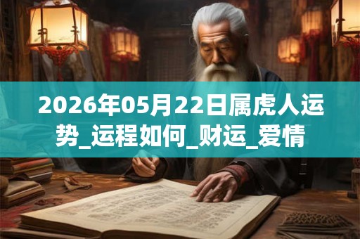 2026年05月22日属虎人运势_运程如何_财运_爱情
