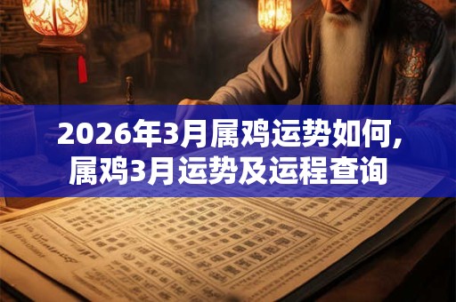 2026年3月属鸡运势如何,属鸡3月运势及运程查询