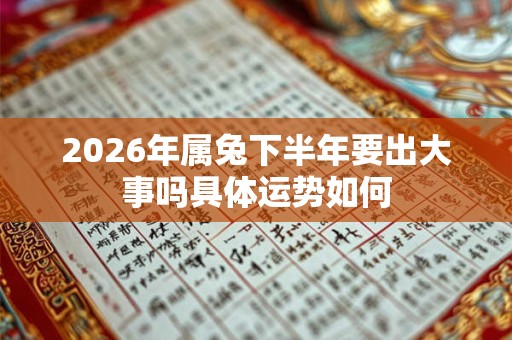 2026年属兔下半年要出大事吗具体运势如何
