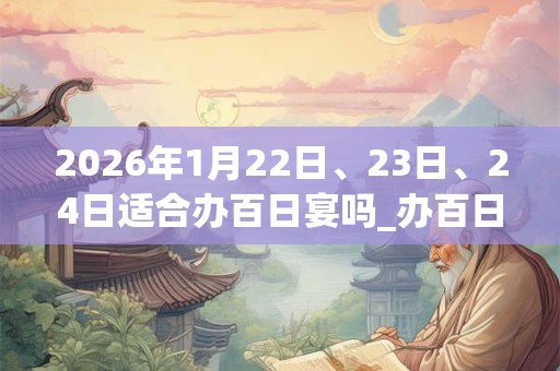 2026年1月22日、23日、24日适合办百日宴吗_办百日宴吉利吗