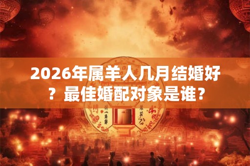 2026年属羊人几月结婚好？最佳婚配对象是谁？