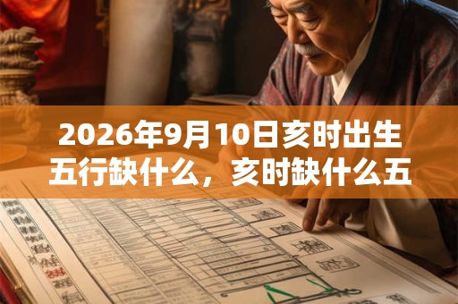 2026年9月10日亥时出生五行缺什么，亥时缺什么五行