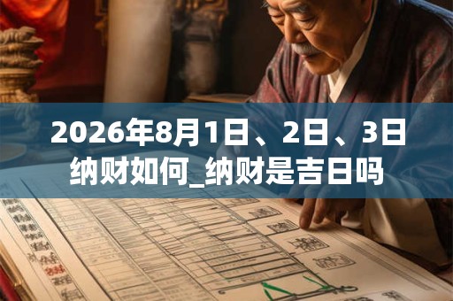 2026年8月1日、2日、3日纳财如何_纳财是吉日吗