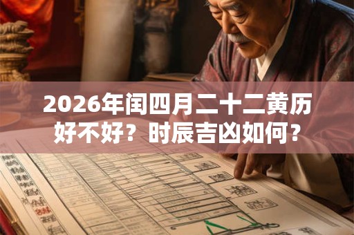 2026年闰四月二十二黄历好不好？时辰吉凶如何？