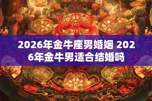 2026年金牛座男婚姻 2026年金牛男适合结婚吗